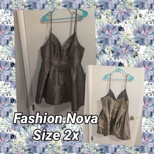 Fit and Flare Gold Dress